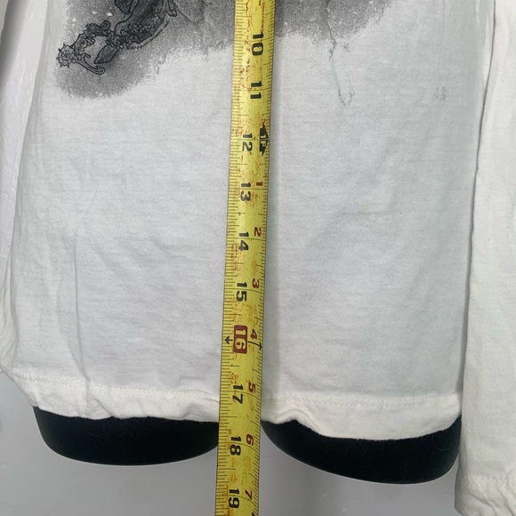 Hot Leather White Long Sleeve Asphalt Angle Gray Graphic Shirt Size 2XL - Picture 12 of 16